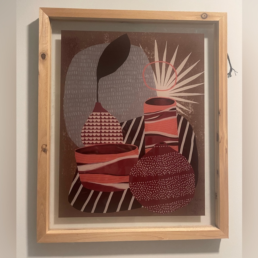 Abstract Art Print in Wooden Frame
